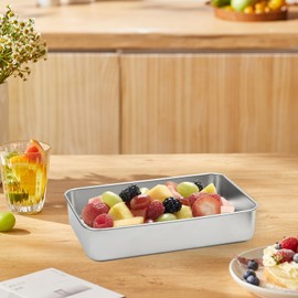 OVIRSHOP Fresh Fridge Food Box, Pack of 3, Stainless Steel Food Boxes, Stackable Food Storage Box, Food Storage Containers, 900 ml