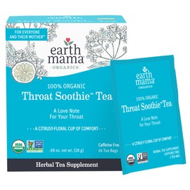 Earth Mama Organic Throat Soothie Tea with Elderflower for Immune Support | Formulated with NO Licorice | Safe for Kids & During Pregnancy, 16-Count (2-Pack)