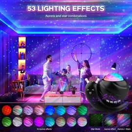Star Projector,Galaxy Projector Built-in Bluetooth Speaker with Timer and Remote Control,Dimmable Night Light Projector for Home Decor/Relaxation/Music/Gift (Black)