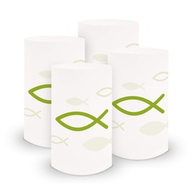 itenga 6 x lantern fish made of sturdy foil approx. 6 x 10 cm for boys and girls communion confirmation baptism (green).