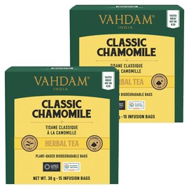 Herbal Tea Bags 30g (30 Tea Bags) Plant Based Biodegradable Bags, Non GMO, Gluten Free | 100% Pure Herbal Blend - Sweet & Earthy | Whole Loose-Leaf Tea Bags (Classic Chamomile Herbal Tea)