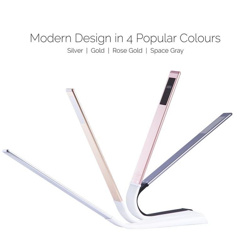 Luxe Cordless Eye Friendly LED Desk Lamp, USB Rechargeable, Up