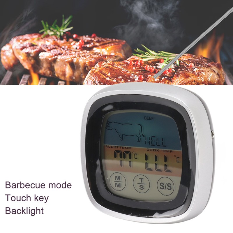 Food Touch Thermometer Kitchen Digital Display Timer Thermometer Field Barbecue