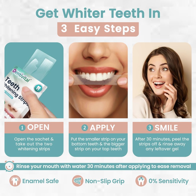 Teeth Whitening Strips - 42PCs White Strips for Teeth Whitening