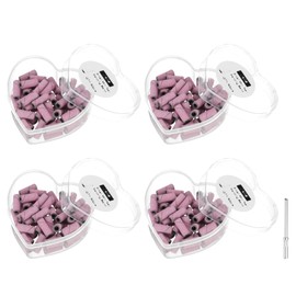 HARFINGTON 200pcs Sanding Bands for Nail Drill, 240 Grit Small Sanding Band with 3.1mm / 1/8" Mandrel, Mini Drill Bits Nail Tech File for Acrylic Gel Nail Shaping Polishing, Pink
