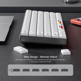 Womier White Key caps, PBT Keycaps 60 65 75 100 Percent, Building Block Keycaps, Custom Keyboard Keycaps Set Dye-Sublimation for Cherry MX Mechanical Keyboard