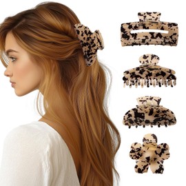 HBselect 4 Stück Haarklammer Damen starker Halt Haarkrallenclips Haargreifer Damen Haarkrallen Haarspangen für dünnes dickes Haar Frauen und Mädchen 9009 B