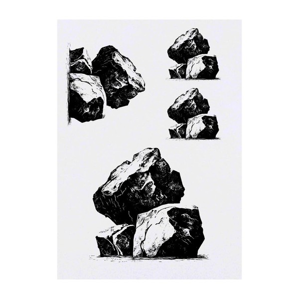 4 x 'Three Rocks' Temporary Tattoos - Water Resistant, Skin-Safe,