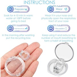 Anti Snoring Nose Clip - 4 Pieces Aids Against Snoring Prevent Nose Separator Nose Clip Anti Snoring Aid Snoring Splint Better Breathing Nose Dilator