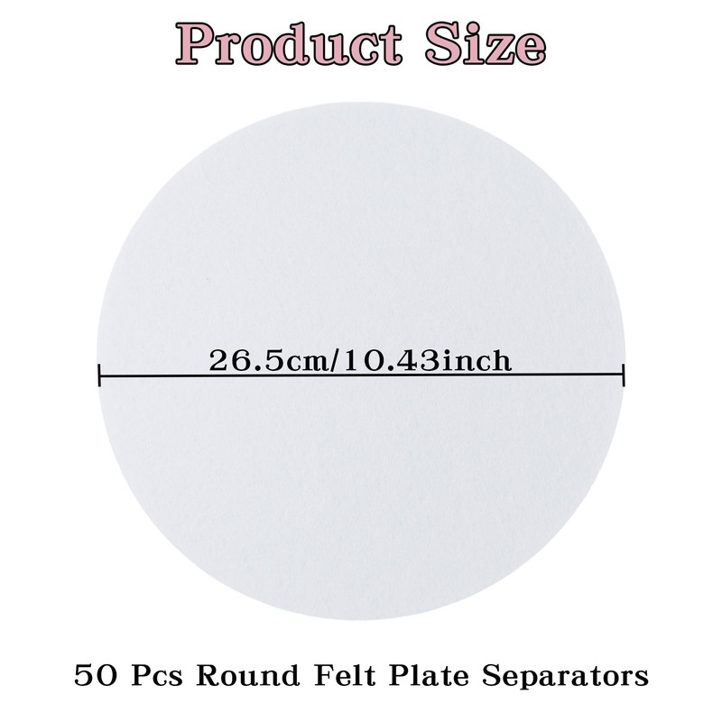Klmnop Thick Felt Plate Dividers for Stacking, Set of 50