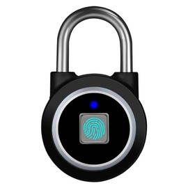 Snblzhef Fingerprint Padlock, Bluetooth Lock, Mobile APP, Smart Padlock with Keyless Biometric, Water (Black)