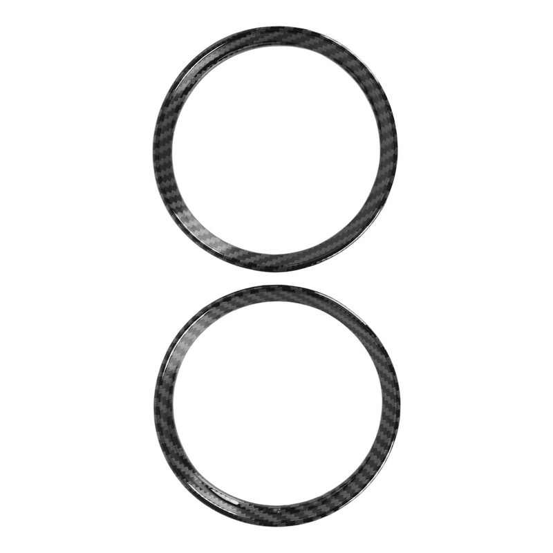 2Pcs Cup Holder Panel Cover Carbon Fiber Pattern Anti Scratch