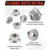 Pack of 25 Flange Nuts M4, Jeboler M4 Nuts Stainless