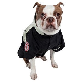 TOUCHDOG 'Mount Pinnacle' Waterproof and Windproof Fashion Designer Insulated Pet Dog Coat Ski Jacket Hooded Raincoat, Medium, Black