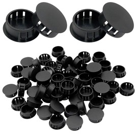 Qjaiune 1 Inch / 25mm Black Plastic Hole Plugs, Flush Mount Hole Cover, Tubing End Cap (60 Pack)