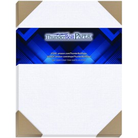 25 Bright White Linen 80# Cover Paper Sheets - 9 X 12 Inches Frame and Sketch Pad Size - 80 lb/pound Card Weight - Fine Linen Textured Finish Cardstock
