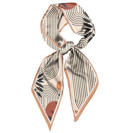 Zewurtuw Scarf Silk Feeling Hair Head Long Neck Satin Fashion Scarfs for Bag Decoration Women Girls Cute Aesthetic 59 * 6.7”-Sun Leaf