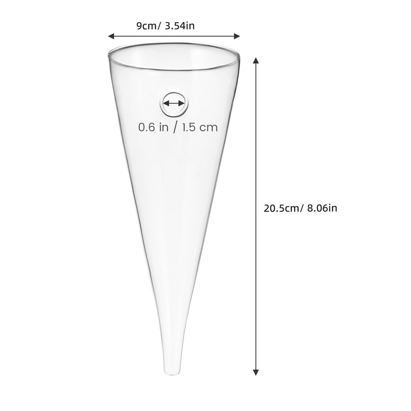 YARNOW 2pcs Clear Circular Cone Glass Wall Hanging Vase, 3.5