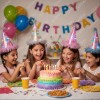 5 Gorros Led Cono Escarcha Tornasol Fiesta Feliz Cumpleaños Iridiscente