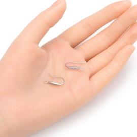 Adabele - 2 pares de ganchos para pendientes de plata de ley 925 con circonita cúbica, elegantes ganchos franceses, conector de 17 mm, diamante creado para hacer pendientes SS33
