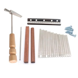 Alnicov 17 Keys Kalimba DIY Accessory Kit Mbira Thumb Piano with Keys Wood Bridge and Wooden Handle Hammer
