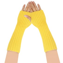 ZGKULAEAOW 23 Colors to Choose from, Colorful Color Arm Warmer, Fingerless Children, Thumb Hole, Arm Cover, Knit, Gloves, Kids, Neon Colors, Flashy, Sports Events, Dance Accessories, Mom Matching,