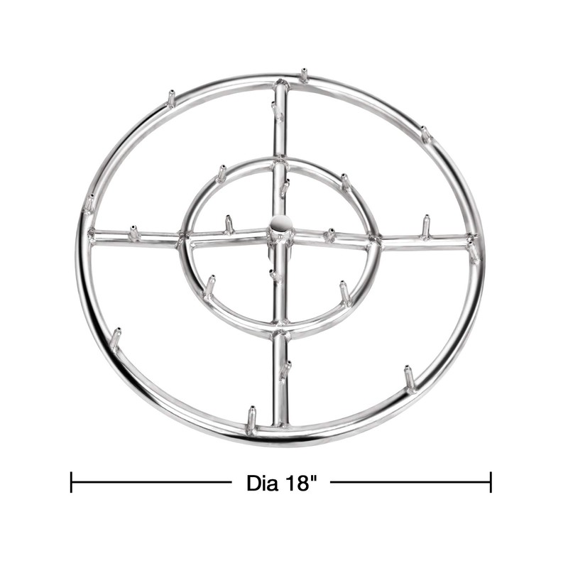 Stanbroil 18" Stainless Steel Round Jet Burner Ring for Natural