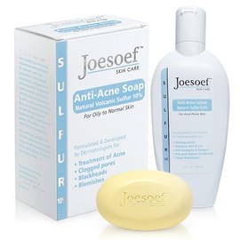 JOESOEF SKIN CARE Jabón De Azufre Para El Acné. Grado Farmacéutico. Aprobado Por Dermatólogos Para El Acné Y La Rosácea. Tratamiento De Azufre Para...