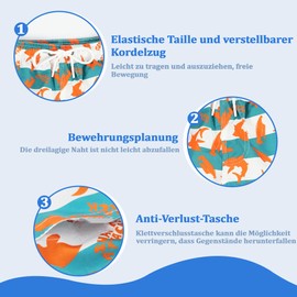 ZERULETS Boys' Swimming Trunks, Quick-Drying Swimming Shorts, Lightweight Children's Swimming Trunks, Board Shorts with Reinforced Seams and Adjustable Drawstring for 3-14 Years, #3 Fluorescent Green