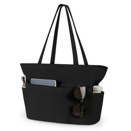 Aucuu Large Tote Bag, Corduroy Bag with Zip, Multiple Pockets Corduroy Tote Bag for Women, Large Shoulder Bag Handbag for Shopping Work Office School Travel