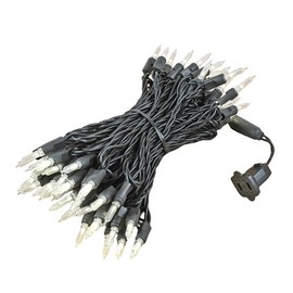 Novelty Lights 70 Light T5 LED Christmas Mini Light Set, Outdoor Lighting Party Patio String Lights, Warm White, Black Wire, 35 Feet