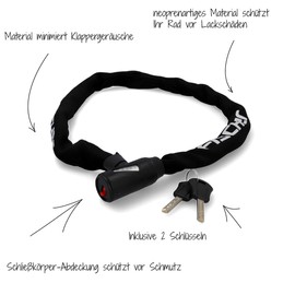 FISCHER Chain lock with neoprene coating with 2 keys, length 100 cm, diameter 6 mm