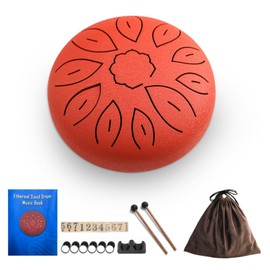 6-Inch Steel Tongue Drum 11 Notes Handpan Drum C Key with Drum Mallet Finger Picks Percussion Musical Instruments for Meditation Yoga