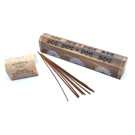 (Patchouli) Patchouli, XXL Large Incense Box with 10 Sticks, Aroma Sticks, Incense House, Joss Sticks, Incense with Ash Collector, Ashtray