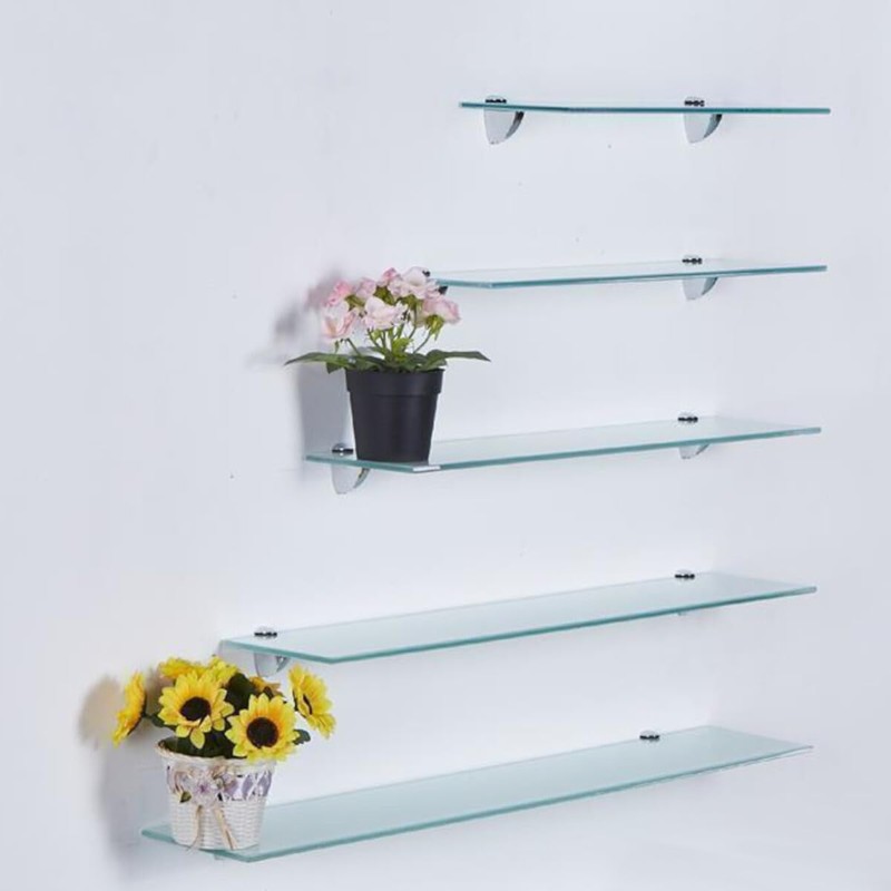 Euro Tische 8 x Shelf Brackets Glass Shelf Support Chrome-Plated