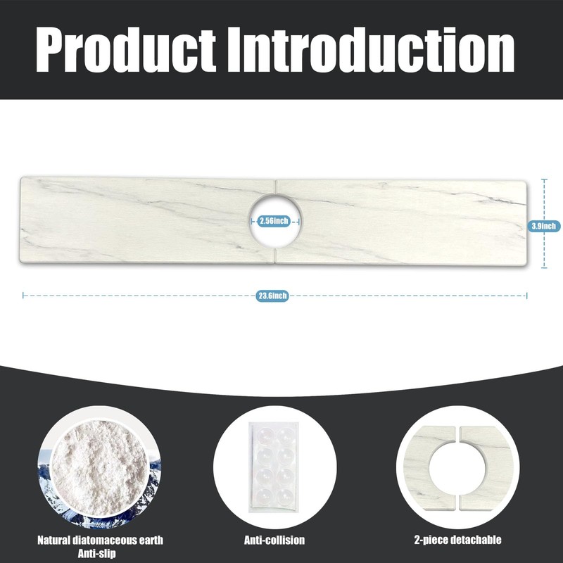 STARGAZ Faucet Mat for Kitchen Sink, Stone Sink Splash Guard,
