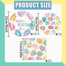 Pappteller Ostern servietten set,40pcs Ostereier tischdeko ostern,Inklusive osterteller pappe, servietten ostern, osterdeko modern Geeignet für Osterfeiern, ostergeschenk