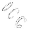 LeCalla 925 Sterling Silver Set of 3Pcs Toe Rings for