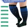 Zuimei 4 Pairs Plus Size Compression Socks for Women &