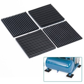 Daisypower Anti Vibration Isolation Pads,4 Pack 4" x 4" x 3/8" Rubber Vibration Damper Equipment Pads,Anti Skip,Noise Reducer for Air Compressor,Air Conditioner,Washer and Treadmill