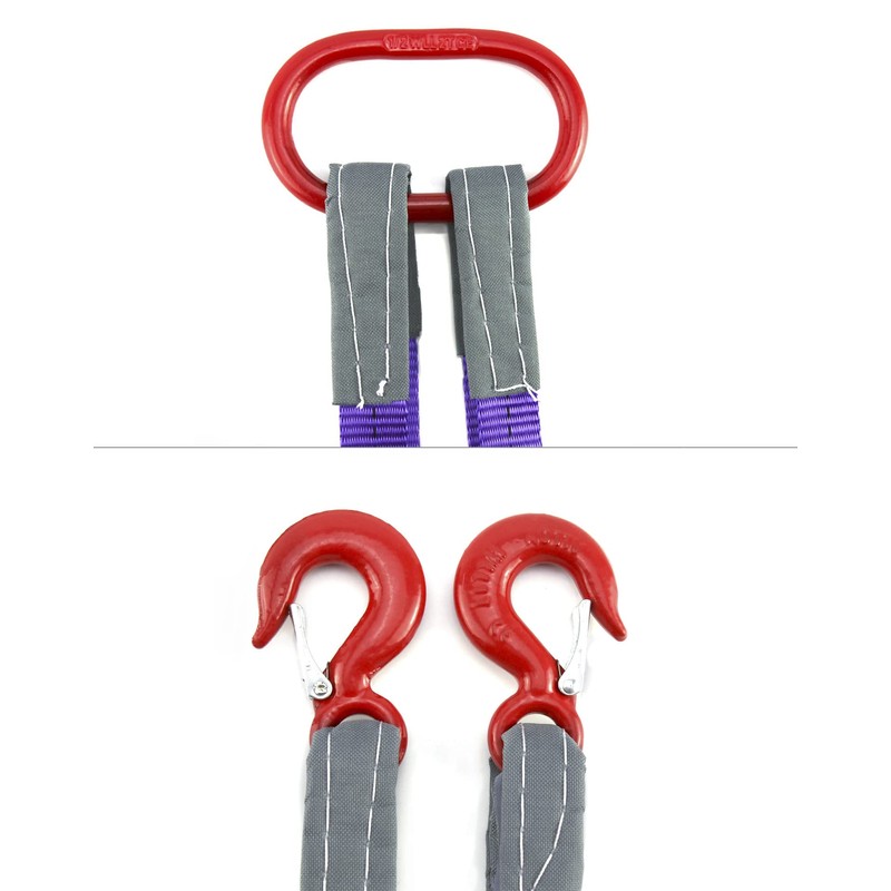 QWORK Lifting Slings Straps with Hooks - 5 Feet, 4409