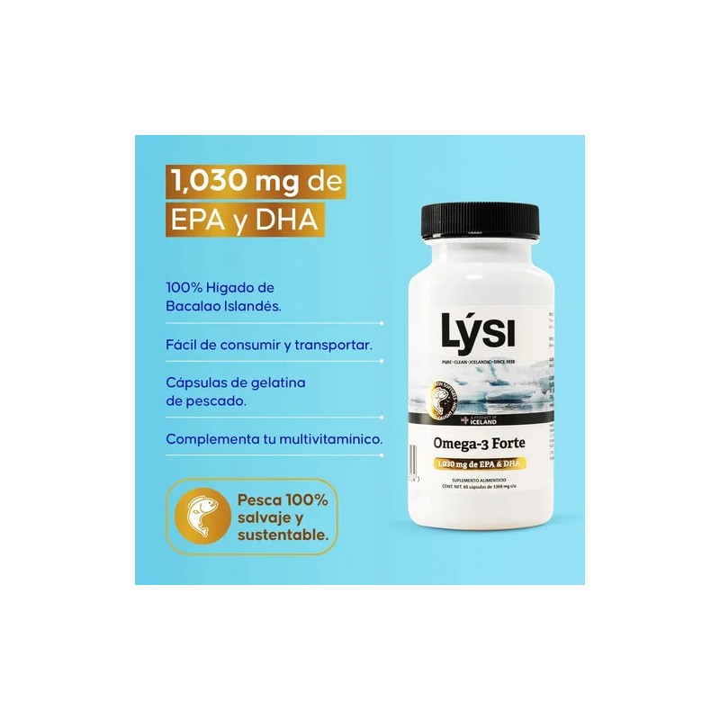 Suplemento en cápsulas Lýsi Omega 3 de Omega-3 Forte x