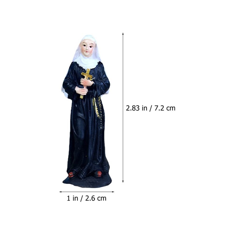 Ipetboom 2pcs Nun Virgin Statue Resin Holy Virgin Catholic Figures