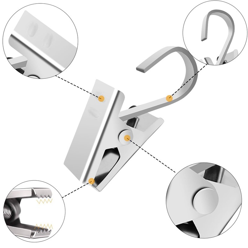 KaiYi Curtain Clips, 30 Pcs Curtain Hooks 430 Stainless Steel