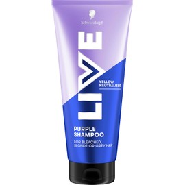 Schwarzkopf LIVE Purple Shampoo 200 ml, Yellow Neutraliser for Bleached, Blonde or Grey Hair, Eliminates Brassiness and Yellow Tones for Cool Blonde Shades