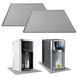 2 PCS Water Cooler Mat, 24" x 16" Large Size Non-Slip Water Cooler Dispenser Mat with Raised Edges for Floor Protection, Water Cooler Dispenser Mat for Bedrooms,Kitchens, Offices, Bars