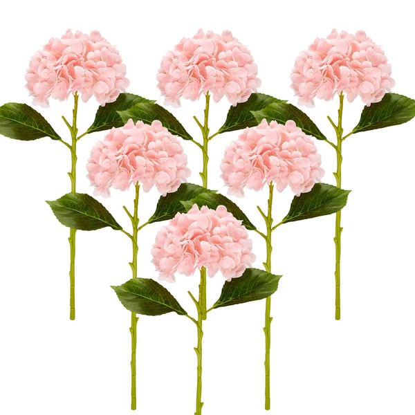 VIKINGS PANDA Hydrangea Artificial Flowers with Stems 6 PCS 19.3"