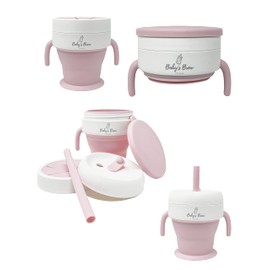 Baby's Brew The 2 in 1 Collapsible Snack and Straw Cup -Pink