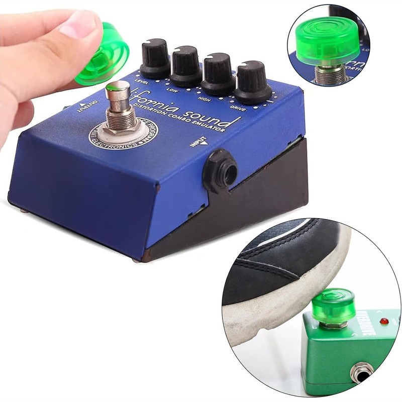 BEANPRECOY 20 Pcs Clear Guitar Effects Pedal Footswitch Toppers Durable