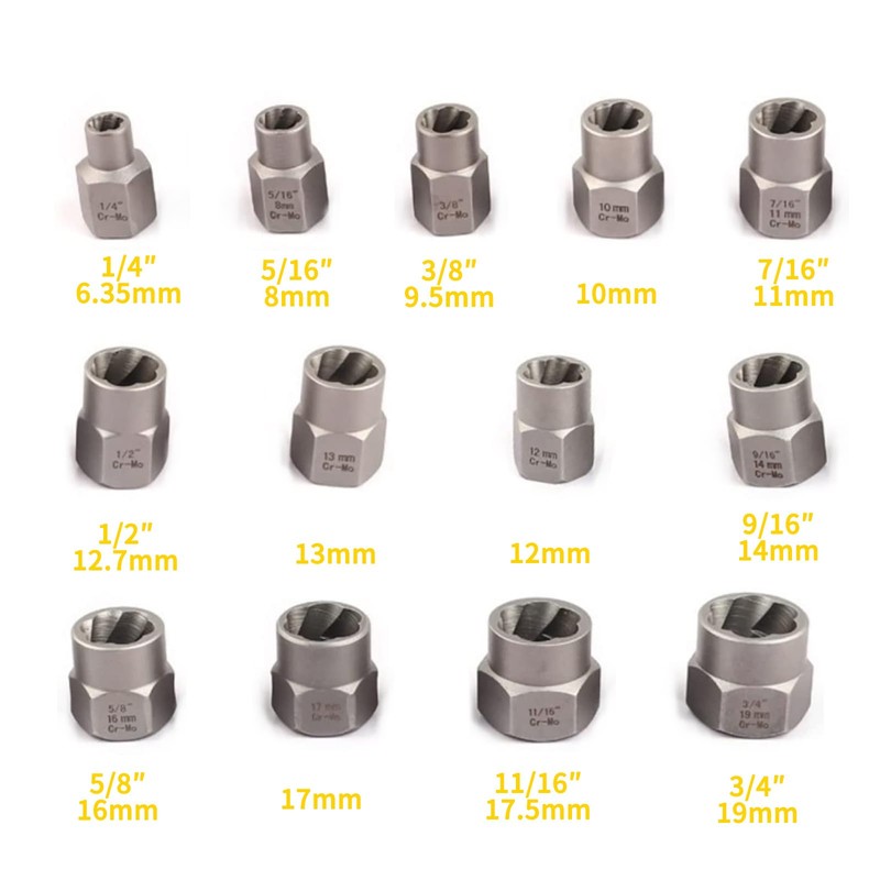 Yuiturt 14-Piece Nut Remover Set - Screw Extractor Set with